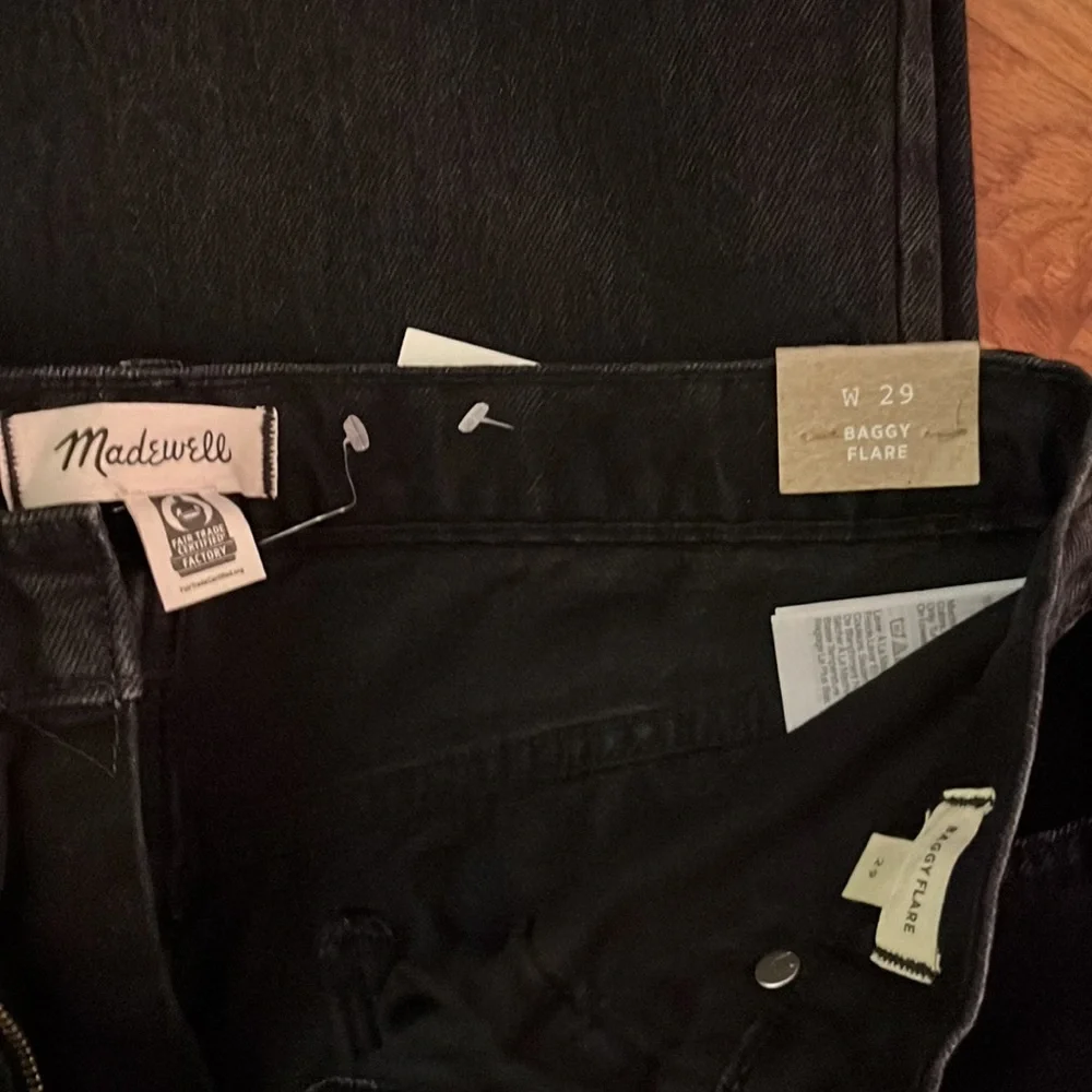 NWT Madewell black baggy flare jeans size 29 - Picture 2 of 4